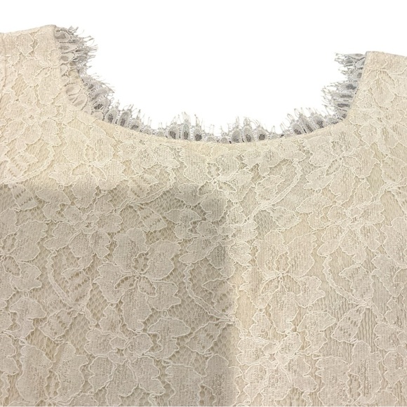 DVF Zarita Lace Dress Ivory Size 4 Open V Back Long Sleeve Cocktail Wedding USA - Picture 11 of 12